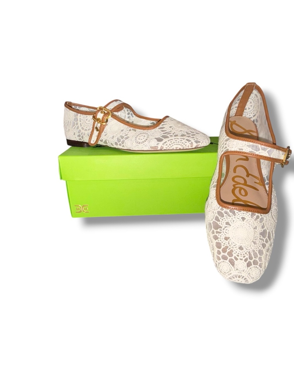 NEW SAM EDELMAN Michaela Flats - Neutral Cream Crochet Women’s 9.5M - Picture 7 of 11